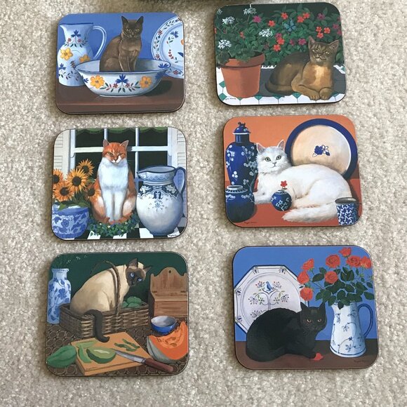 Vintage JASON Cat Coaster Set – Made in Australia (Set of 6) - Picture 8 of 12